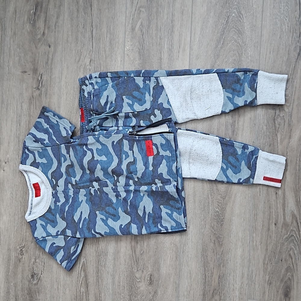 Haus of jr camo jogger set blue boys sizd 4t